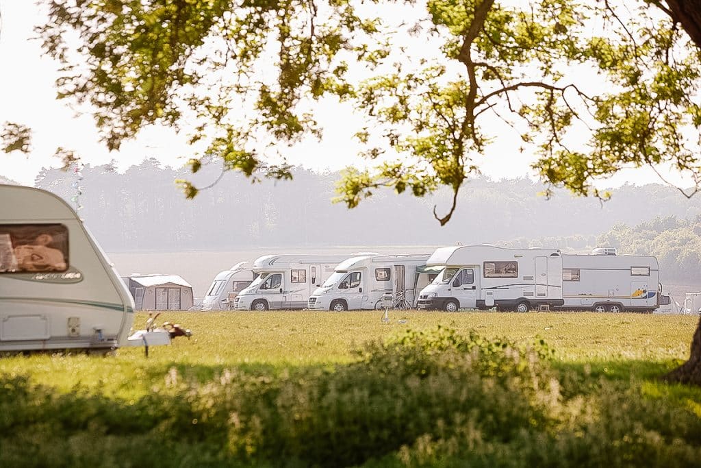Pop up Campsite in Holkham Park with 