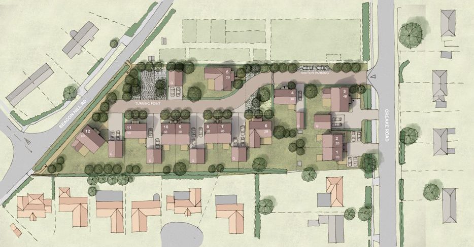 Site plan for proposed homes off Creake Road in Burnham Market